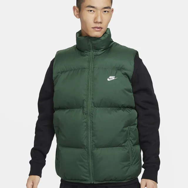 NIKE 耐吉】羽絨背心保暖休閒AS M NK CLUB PUFFER VEST 男款綠 