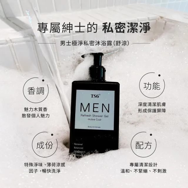 【TS6】男士極淨私密沐浴露 330gX2(舒涼配方 男士私密沐浴)