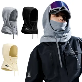 【GOLOV.EJOY】帽T造型運動帽 保暖絨毛帽 耳罩 脖圍 多用途輕便 騎自行車 登山 戶外 午睡帽(防風柔軟親膚)