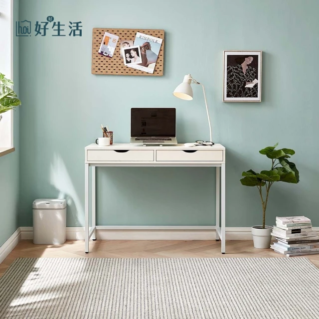 直人木業 綠建材彩妝板溫馨系列附USB插座書桌112公分評價