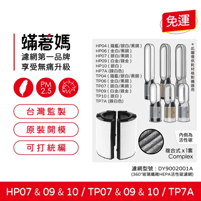 【蟎著媽】濾網(適用 戴森 Dyson  TP07 TP09 TP10 HP07 HP09 HP10空氣清淨機)