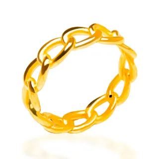 【福西珠寶】黃金戒指 6D歐美戒 圈圈古巴戒(金重：0.44錢+-0.03錢)