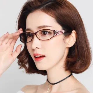 【SUNS】鑲鑽簍空玫瑰紅濾藍光老花眼鏡 閱讀眼鏡 高硬度耐磨鏡片 配戴不暈眩