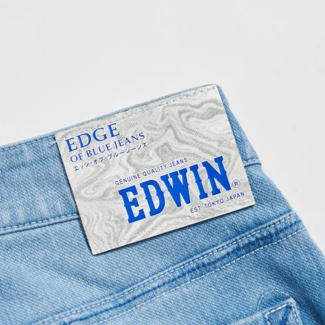 【EDWIN】男裝 JERSEYS迦績 棉彈力錐形褲(石洗藍)