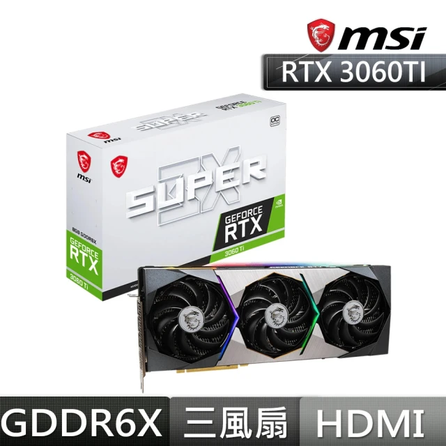 【MSI 微星】RTX3060Ti SUPER 3X 8GD6X OC 顯示卡+微星MAG A600DN 白牌 80 PLUS 電源供應器