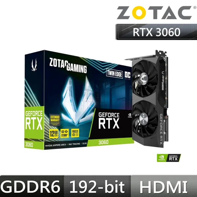 ZOTAC 索泰】RTX 3060 Twin Edge OC 12G 顯示卡+松聖DUKE BR550W 電源