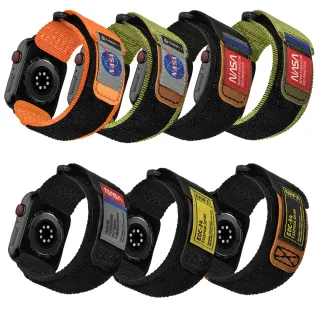 【Mifa】Apple Watch EDC-34太空總署NASA系列戰術尼龍混搭真皮錶帶(來自加拿大軍規系列38/40/41/42mm新款)