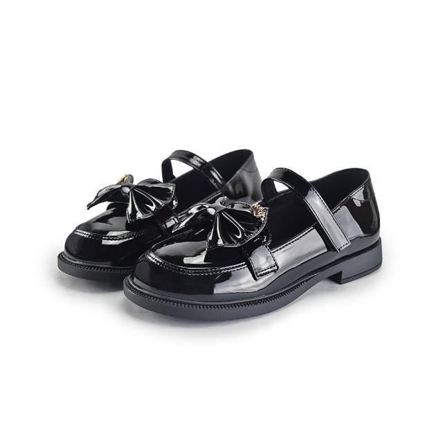 【OSOMESHOES 奧森】女童樂福鞋 蝴蝶結漆皮皮鞋 表演皮鞋 黑皮鞋 女童鞋(台灣製 MIT 30-37號 C2803 奧森)