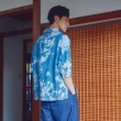 【EDWIN】江戶勝 女裝 靛藍系列 後箱折七分袖T恤(拔淺藍)