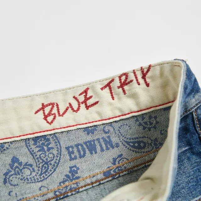 【EDWIN】男裝 BLUE TRIP系列 深色修身直筒牛仔褲(中古藍)