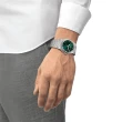 【TISSOT 天梭】官方授權 PRX 70年代復刻石英對錶 情侶手錶-綠 送行動電源(T1374101109100+T1372101108100)