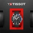 【TISSOT 天梭】Seastar 1000 海洋之星 可樂圈300米潛水三眼計時錶 送行動電源 畢業禮物(T1204171705102)