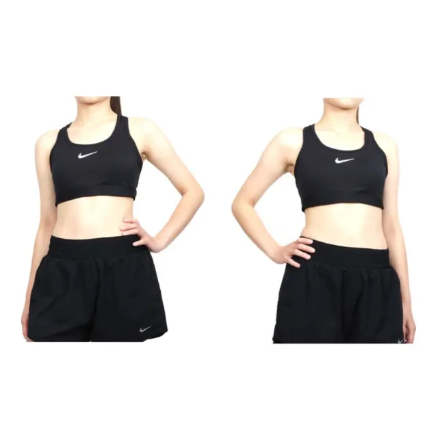 【NIKE 耐吉】女中度支撐運動內衣-DRI FIT 韻律 運動背心 BRA 慢跑 訓練 黑白(DX6822-010)