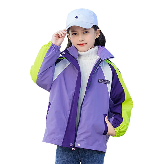 【TENGYUE】兒童三合一防風防潑水加絨衝鋒外套(防風外套 連帽外套 保暖外套)