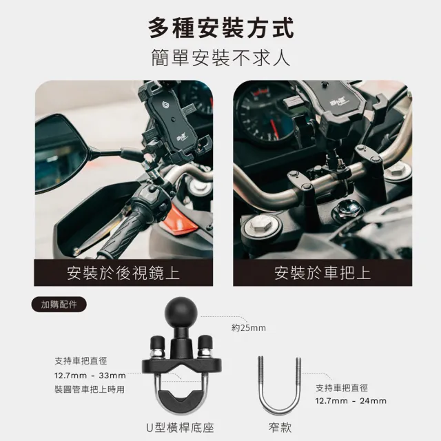 【grantclassic特經典】四力架 2Pro 機車手機架 導航架 手機支架(grantclassic軍規級手機架 外送指定款)