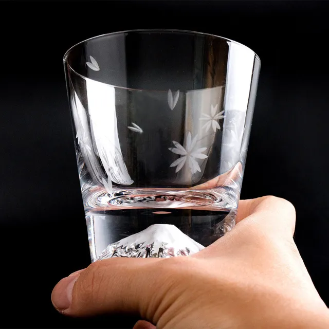 【田島硝子】日本手工吹製 富士山櫻花杯 2入組(TG16-015-RS+TG16-015-RS)
