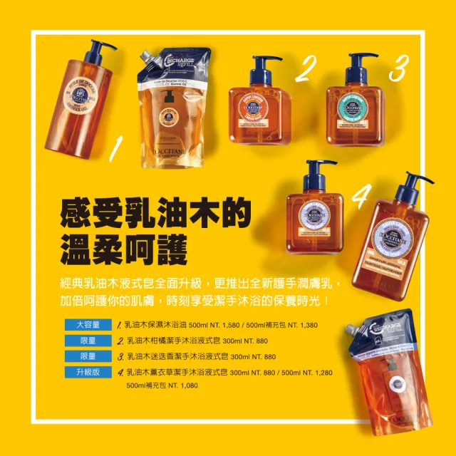 【L’Occitane 歐舒丹】官方直營 乳油木馬鞭草護手潤膚乳300ml(護手霜)