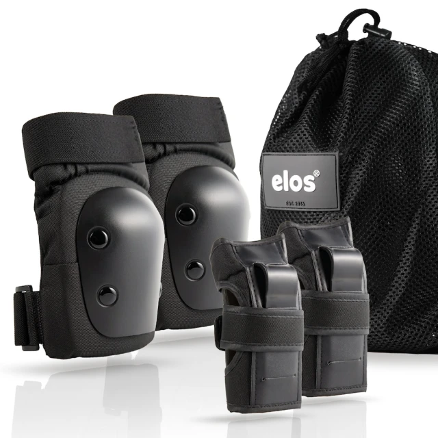 Elos 都會滑板 Elos 專業運動護肘護掌組(滑冰滑板護具 成人兒童護具)