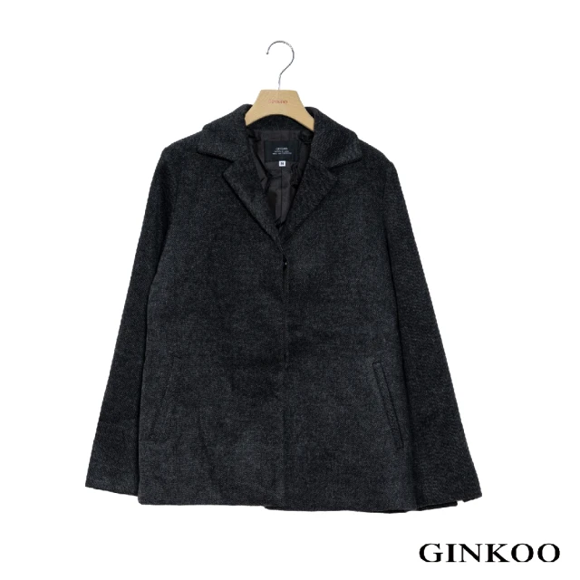 【GINKOO 俊克】隱藏釦有領外套