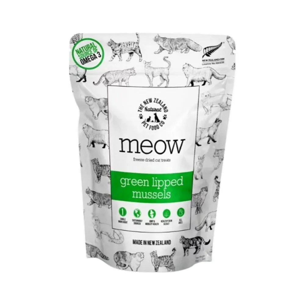 【NZ Natural 鮮開凍】meow貓咪冷凍乾燥零食-綠唇貽貝 50g/1.76oz*3包組(凍乾鮮食)