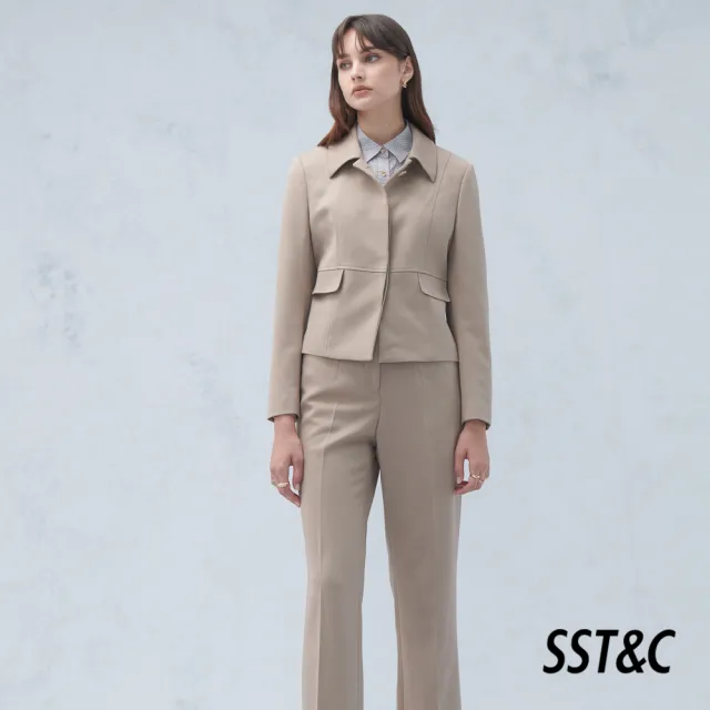 【SST&C】女裝 淺卡其翻領西裝外套7162210005(雙11精選)