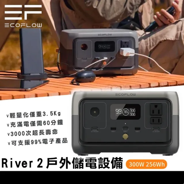 【EcoFlow】ECOFLOW River 2 行動電源 300W 256Wh 大容量戶外電源 移動電池 行動電站 露營 車宿 露營電源