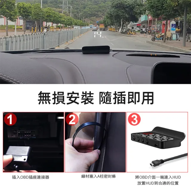 【ANTIAN】OBD2多功能汽車抬頭顯示器 車用前檔玻璃速度顯示器 車載歷程水溫電壓顯示器