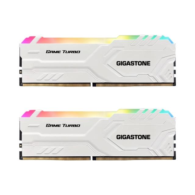 【Gigastone 立達國際】GAME TURBO DDR4 3200 16GB RGB 電競超頻 桌上型記憶體-白(PC專用/8GBx2)