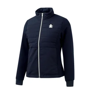 【Munsingwear】企鵝牌 女款深藍色簡約異材質剪接兩件式羽絨外套 MLSL6604