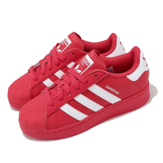 adidas 愛迪達adidas 愛迪達 休閒鞋 Superstar XLG W 女鞋 紅 白 皮革 貝殼頭 三葉草 微厚底 經典 愛迪達(IE2986)