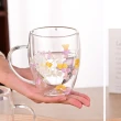 【JEN】乾花草雙層隔熱透明玻璃杯一入(2款可選)