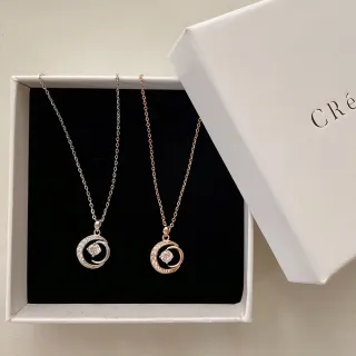 【CReAM】Jacqueline 999足銀 純銀 月亮 亮鑽 銀色 玫瑰金色 女項鍊項鏈(生日 禮物 送禮 禮盒)