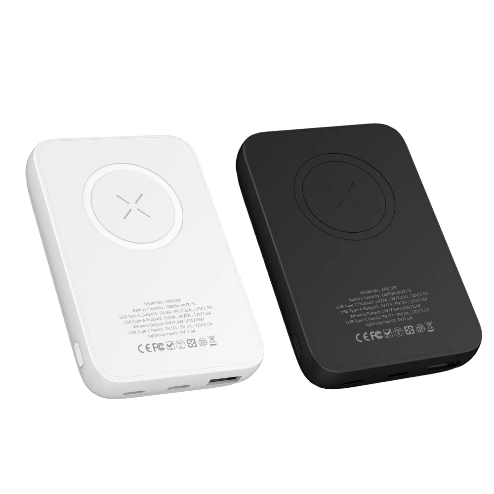 【NISDA】Magsafe磁吸式雙孔輸出無線充電行動電源10000mAh-MW10K(Type C/Lightning雙孔輸出+無線充電)