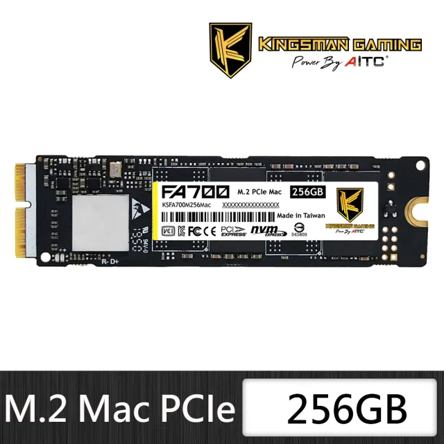 【AITC 艾格】FA700_256GB M.2 Mac PCIe SSD 固態硬碟(讀：2500M/寫：1800M)