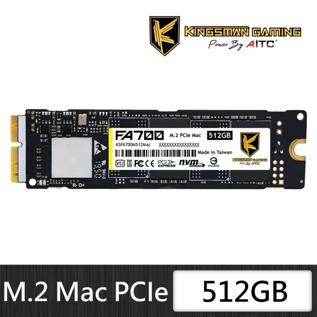 【AITC 艾格】FA700_512GB M.2 Mac PCIe SSD 固態硬碟(讀：2500M/寫：1800M)