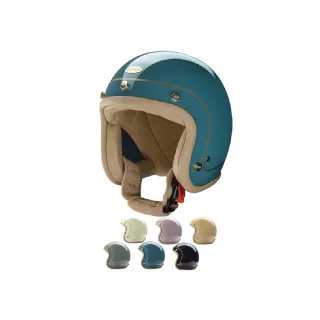 【Chief Helmet】Charites 素色皮邊 淺藍 3/4罩 安全帽(復古帽 騎士安全帽 騎士安全帽 皮邊金線帽 騎士帽)