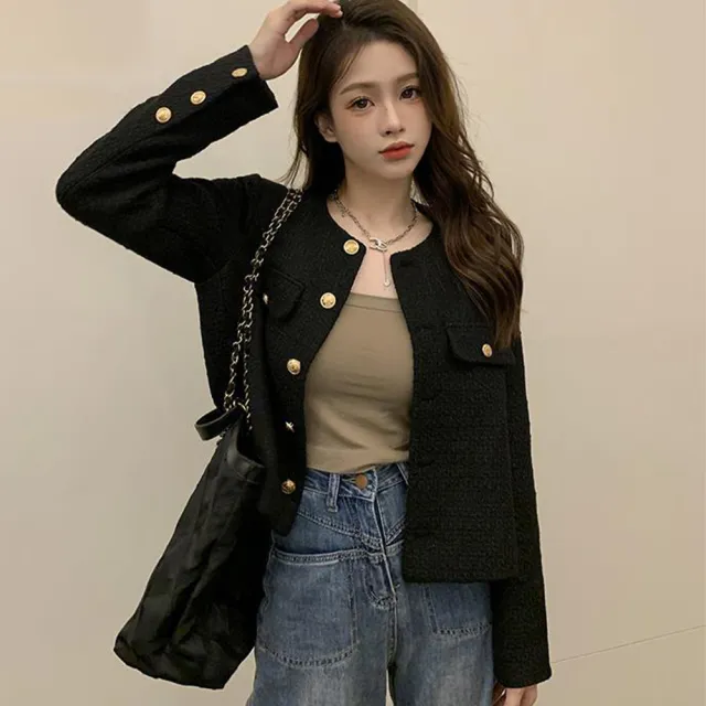【Amirr 艾米爾】★ 氣質百搭小香風短款外套(女上衣/長袖/圓領)