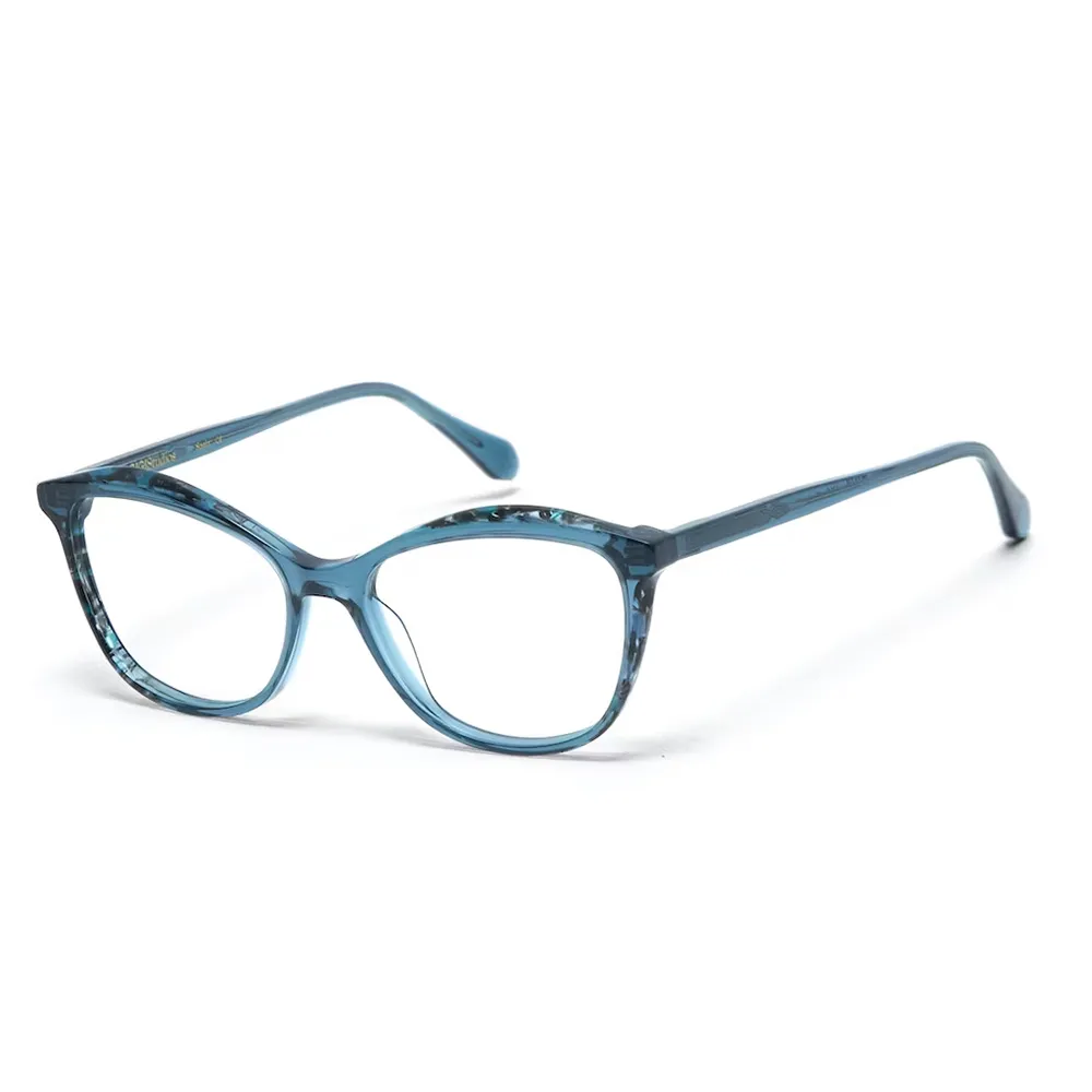 【GIGI Studios】現代風格貓眼光學眼鏡(藍 - ALESSANDRA-6723/3)