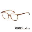 【GIGI Studios】極簡金飾光學眼鏡(棕琥珀 - MARA-6617/2)