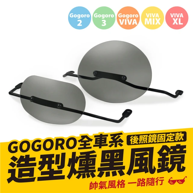 XILLAXILLA Gogoro 電動車 專用 圓弧造型燻黑風鏡+後照鏡固定支架(小款)