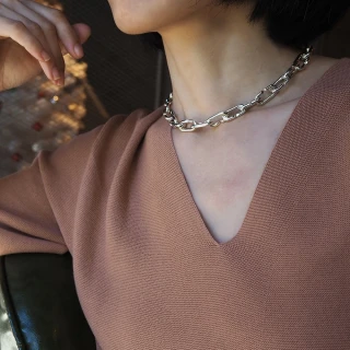 【mittag】C buckle necklace_C扣項鍊(中性項鍊 情侶項鍊 對鍊 銀飾 925 純銀 手工製作 設計師品牌)