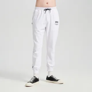 【EDWIN】男裝 鬆緊綁繩運動束口褲(白色)