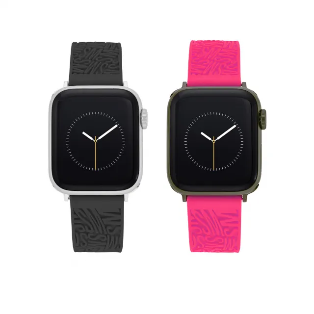 【Steve Madden】Apple watch 浮雕LOGO矽膠蘋果錶帶(Series 1/2/3/4/5/6/7/8/SE/Ultra/Ultra 2 全系列適用)