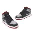 【NIKE 耐吉】休閒鞋 Air Jordan 1 Mid GS 大童 女鞋 影灰 黑 AJ1 中筒 經典 皮革(DQ8423-006)