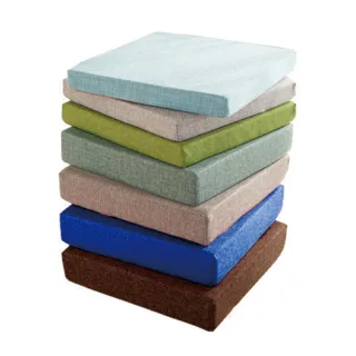 【WOLF WALKERS】55x55x8cm高密度亞麻坐墊 久坐不塌(久坐救星 純色棉麻 柔軟舒適 45D高密度海綿)