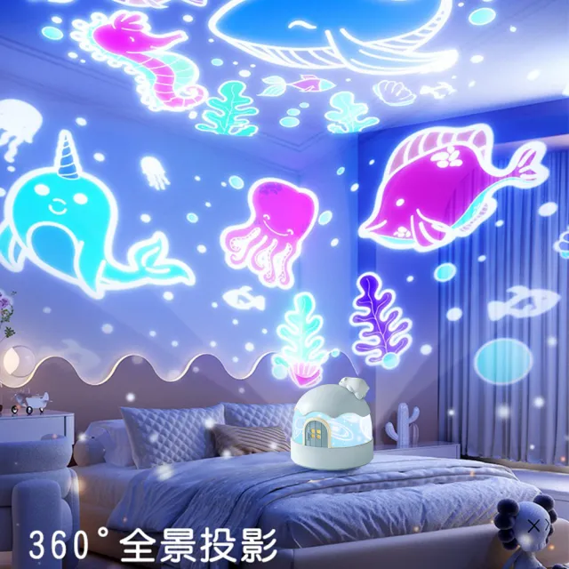 【E-Pin 逸品生活】雪屋星空投影小夜燈 旋轉投影燈(八音盒 小夜燈 擺件 禮物 氛圍燈 聖誕 交換禮物)