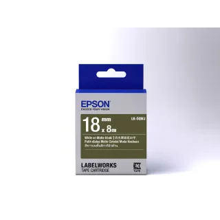 【EPSON】標籤帶 消光霧面系列 軍綠底白字/18mm(LK-5QWJ)