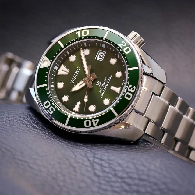 【SEIKO 精工】PROSPEX 水鬼 200米潛水機械錶-綠水鬼/45mm 錶 生日禮 送禮(6R35-00A0G  SPB103J1)