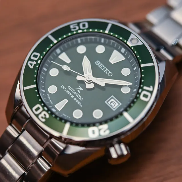 【SEIKO 精工】PROSPEX 水鬼 200米潛水機械錶-綠水鬼/45mm 錶 生日禮 送禮(6R35-00A0G SPB103J1)