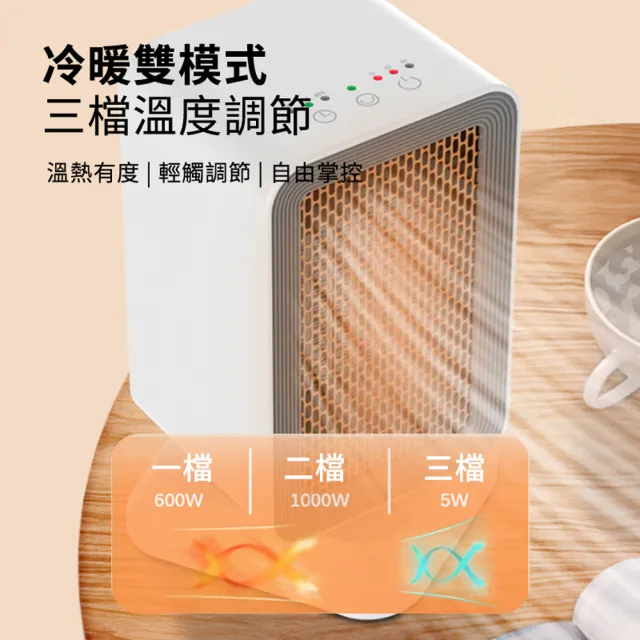 【ANTIAN】1000W 兩用智能恆溫電暖器 冷風/暖風 小型桌面取暖機 家用辦公室暖風機